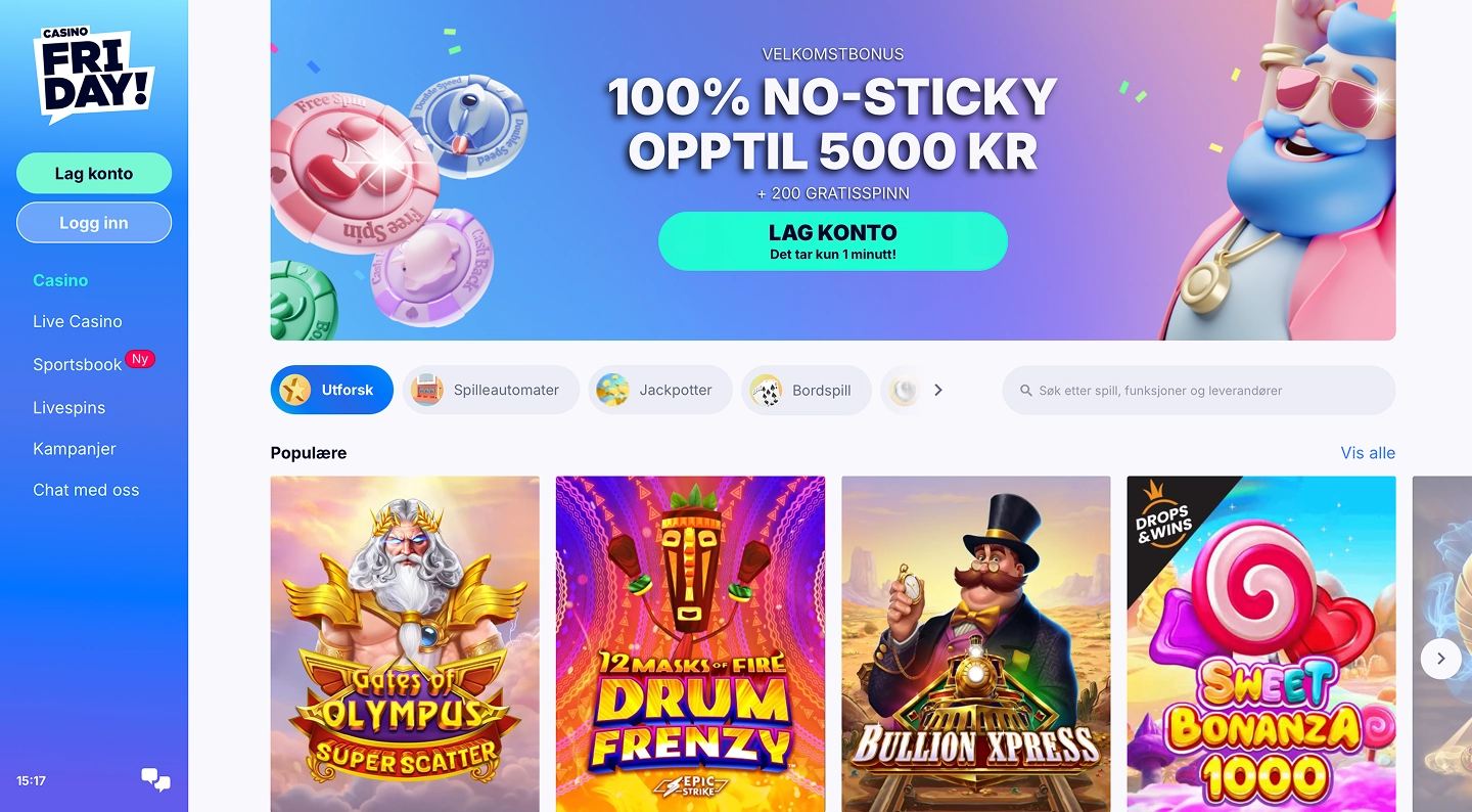Casino Friday | Mobilcasino og full oversikt over spill — spill i dag